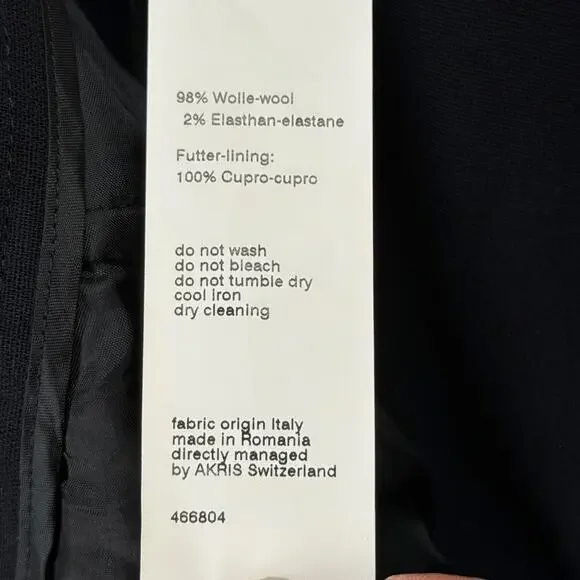 Akris Flore Navy Wool Stretch Tailored Trousers Womens 6 Quiet Luxury‎ NWT $995 - Picture 14 of 15
